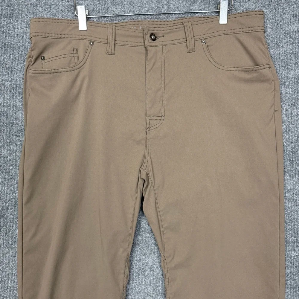 Prana Pants Mens 40x30 Inseam 27 Khaki Brion Slim Fit Stretch Nylon Blend Hiking